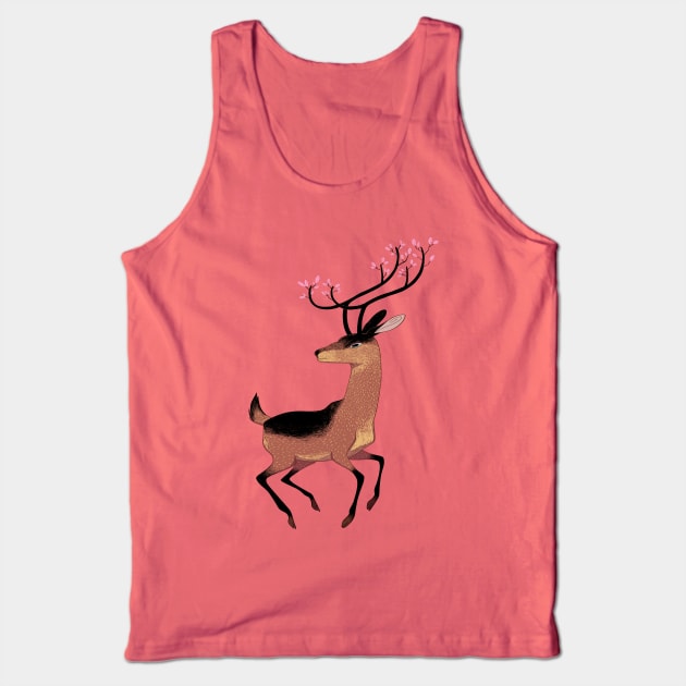 Spring Deer Tank Top by sketchinthoughts